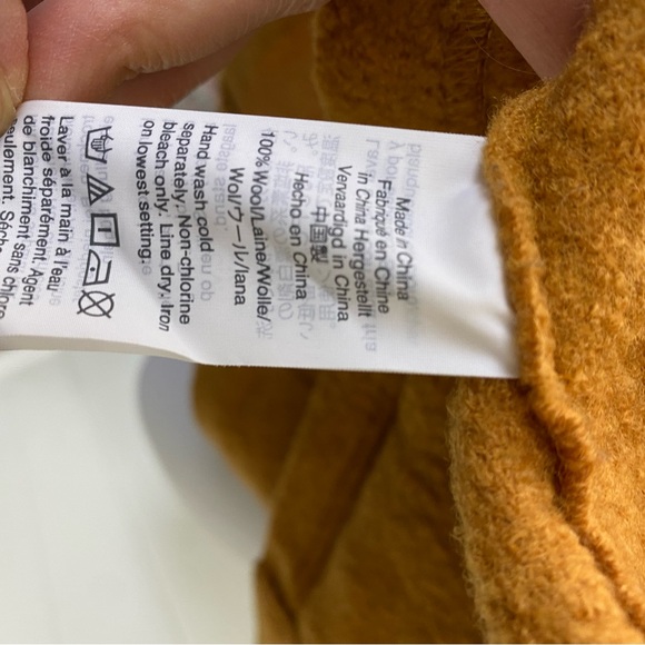 J Crew Womens Italian Boiled Wool Double Breasted Peacoat Jacket Yellow Size 4 - Picture 11 of 13